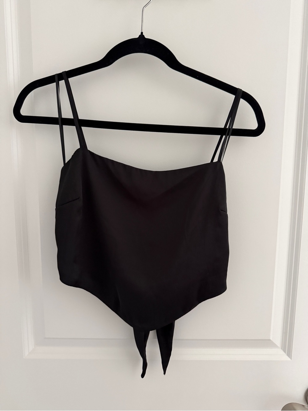 Stradivarius Black Back Tie Crop Top Size S/M